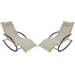 Outdoor > Outdoor Furniture > Patio Chairs - Set Of 2 Beige Rocking Chaise Lounger Patio Lounge Chair With Pillow