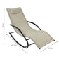 Outdoor > Outdoor Furniture > Patio Chairs - Set Of 2 Beige Rocking Chaise Lounger Patio Lounge Chair With Pillow