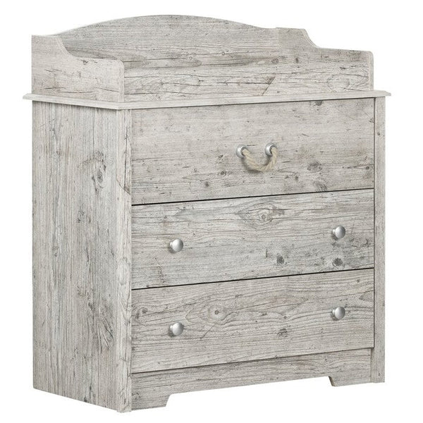 Bedroom > Baby & Kids - Farmhouse Nautical 3 Drawer Rope Handle Baby Changing Table In Washed Pine
