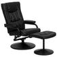 Living Room > Recliners And Leather Recliner - Black Faux Leather Recliner Chair With Swivel Seat And Ottoman