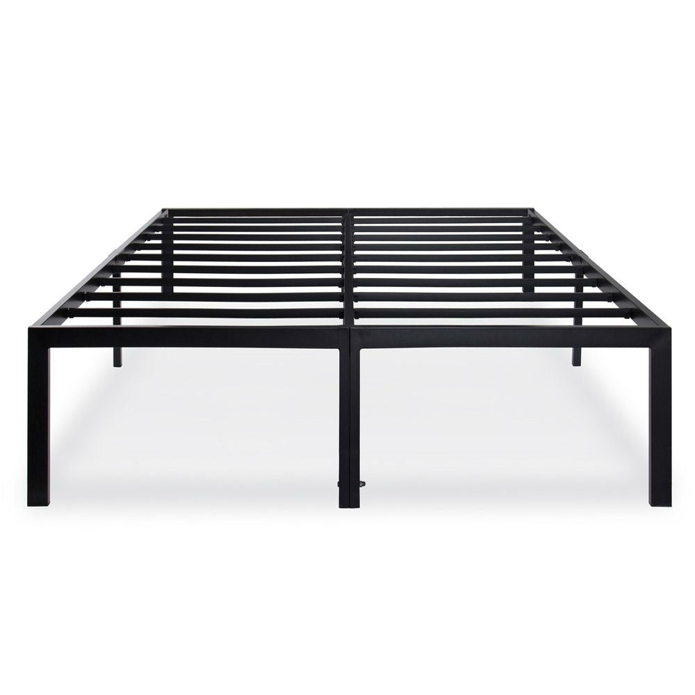 Bedroom > Bed Frames > Platform Beds - Full 18-inch High Rise Heavy Duty Black Metal Platform Bed Frame