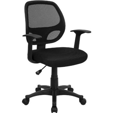 Office > Office Chairs - Black Mesh Mid-Back Office Chair