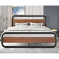 Bedroom > Bed Frames > Platform Beds - Full Heavy Duty Industrial Modern Metal Wood Platform Bed Frame With Headboard