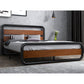 Bedroom > Bed Frames > Platform Beds - Full Heavy Duty Industrial Modern Metal Wood Platform Bed Frame With Headboard