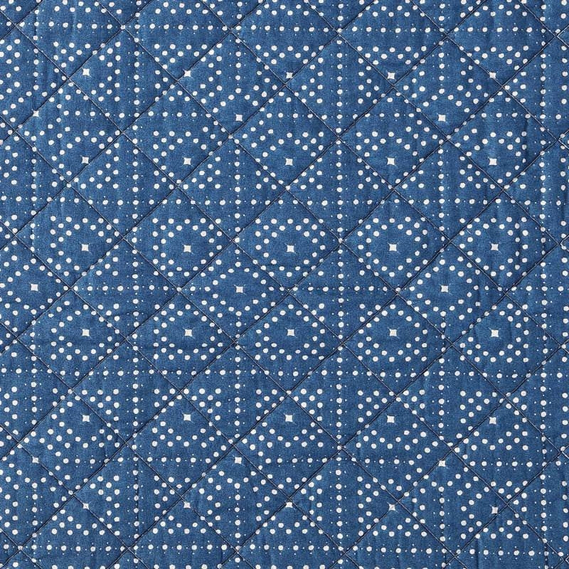 Bedroom > Quilts & Blankets - Full Queen Blue White Dots And Stripes 100-Percent Cotton Reversible Quilt Set