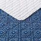 Bedroom > Quilts & Blankets - Full Queen Blue White Dots And Stripes 100-Percent Cotton Reversible Quilt Set