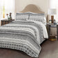 Bedroom > Quilts & Blankets - 3 Piece Scandinavian Black White Reversible Cotton Set In Full/Queen