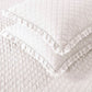 Bedroom > Bedspreads - Full Queen White Farmhouse Microfiber Diamond Quilted Bedspread Set Frayed Edges