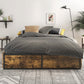 Bedroom > Bed Frames > Platform Beds - Full Metal Wood Platform Bed Frame With 4 Storage Drawers - 600 Lbs Max Weight