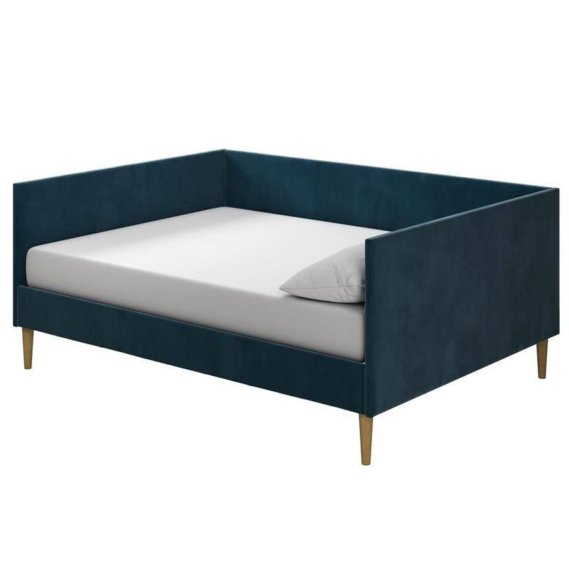 Bedroom > Bed Frames > Daybeds - Full Size Modern Navy Blue Upholstered Daybed
