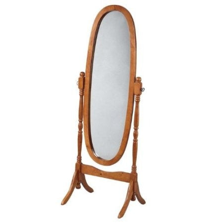 Accents > Mirrors - Oval Cheval Mirror In Oak Finish