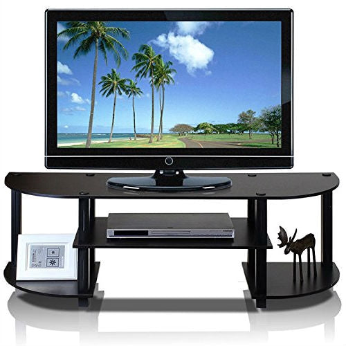 Living Room > TV Stands And Entertainment Centers - Espresso & Black TV Stand Entertainment Center - Fits Up To 42-inch TV