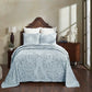 Bedroom > Bedspreads - Full Size 100-Percent Cotton Chenille 3-Piece Coverlet Bedspread Set In Blue