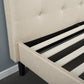 Bedroom > Bed Frames > Platform Beds - Full Size Platform Bed Frame With Taupe Button Tufted Upholstered Headboard