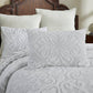 Bedroom > Bedspreads - Full Size 100-Percent Cotton Chenille 3-Piece Coverlet Bedspread Set In White