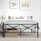 Bedroom > Bed Frames > Platform Beds - Full Size Modern Black Metal Platform Bed Frame With Headboard And Footboard