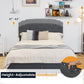 Bedroom > Bed Frames > Platform Beds - Full Size Grey Linen Adjustable Headboard 4 Drawer Storage Platform Bed