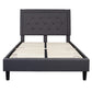 Bedroom > Bed Frames > Platform Beds - Full Size Dark Grey Fabric Upholstered Platform Bed Frame With Tufted Headboard
