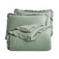 Bedroom > Comforters And Sets - Full Size Sage Green Microfiber 3-Piece Comforter Set With Ruffled Edge Trim