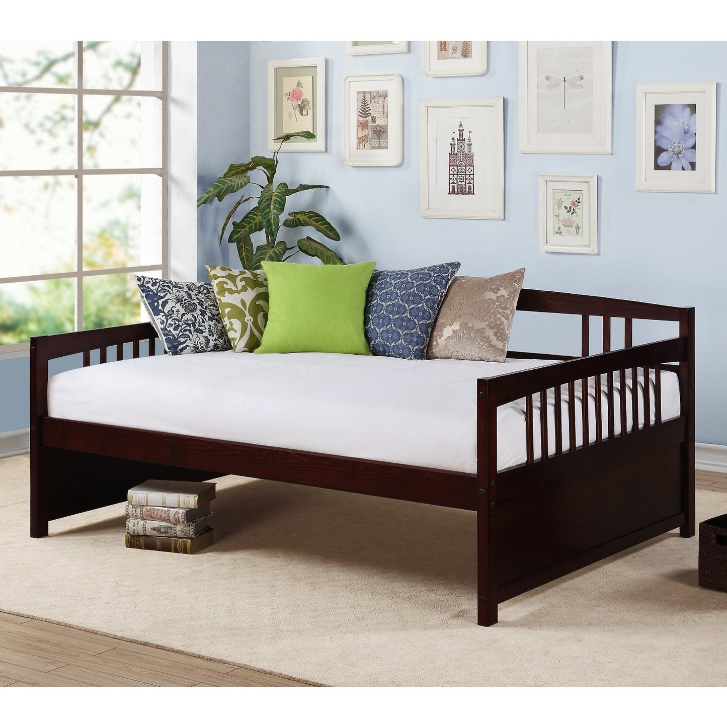 Bedroom > Bed Frames > Daybeds - Full Size Contemporary Daybed In Espresso Wood Finish