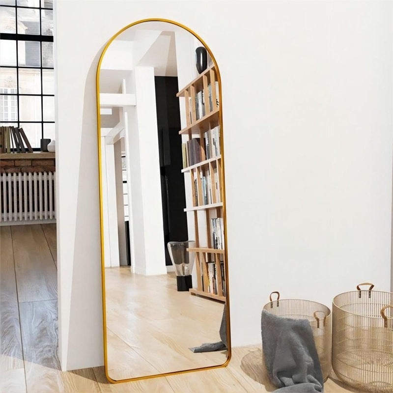 Temporarily Paused Products - Gold Large Full Length Rounded Leaning Wall Or Hanging Mirror