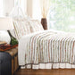 Bedroom > Quilts & Blankets - Twin Size 100% Cotton Ruffle Stripes Quilt Set - Machine Washable