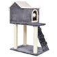 Bedroom > Cat And Dog Beds - Gray 36 Inch Tower Condo Scratching Post Ladder Cat Tree House