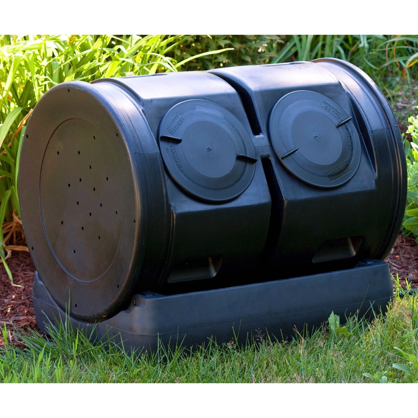 Outdoor > Gardening > Compost Bins - Duel Lid 7-Cubic Ft. Composting Bin Tumbler With Compost Tea Collector