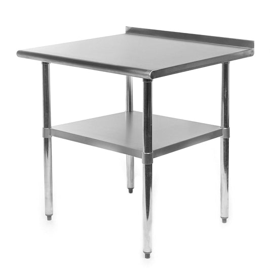 Kitchen > Utility Tables & Workbenches - Heavy Duty 30 X 24 Inch Stainless Steel Restaurant Kitchen Prep Work Table With Backsplash