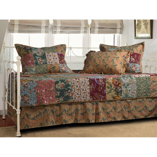 Bedroom > Comforters And Sets - Floral 5-Piece Daybed Ensemble Bedding Set