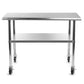 Kitchen > Utility Tables & Workbenches - Stainless Steel 48 X 24-inch Kitchen Prep Table With Casters