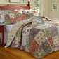 Bedroom > Quilts & Blankets - King Size 100% Cotton Floral Quilt Set With 2 Shams And 2 Pillows