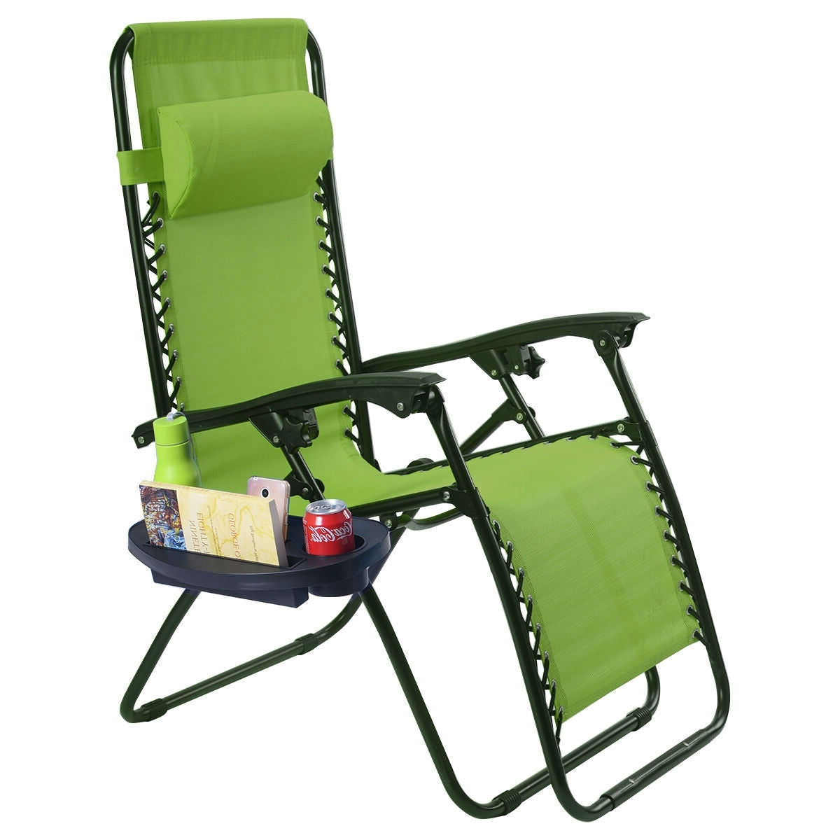 Outdoor > Outdoor Furniture > Patio Chairs - Set Of 2 Green Folding Outdoor Zero Gravity Lounge Chair Recliner