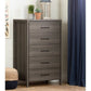 Bedroom > Nightstand And Dressers - Modern Grey 5 Drawer Storage Chest
