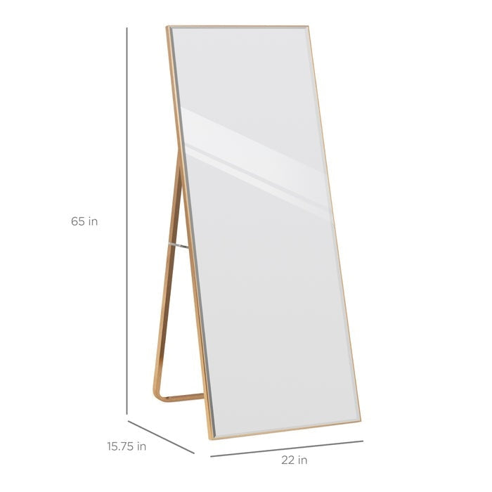 Accents > Mirrors - Gold Large Full Length Leaning Wall Or Hanging Mirror