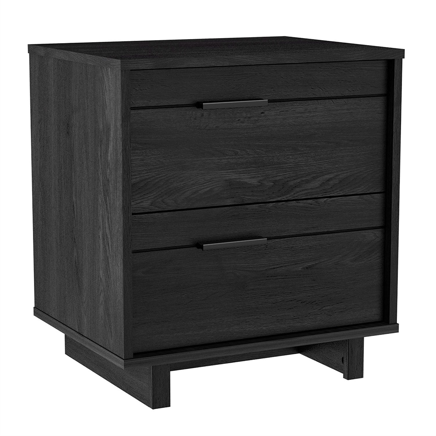 Bedroom > Nightstand And Dressers - Modern Bedroom Nightstand In Grey Black Wood Finish