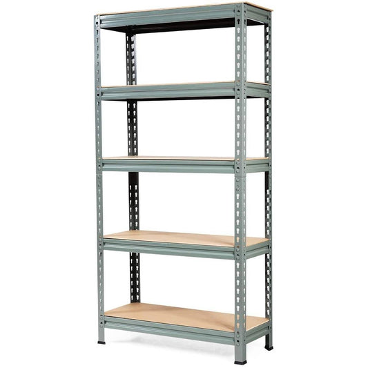 Accents > Shelving Units - Heavy Duty 60 Inch Adjustable 5-Shelf Metal Storage Rack In Gray