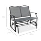 Outdoor > Outdoor Furniture > Porch Swings And Gliders - 2 Seater Mesh Patio Loveseat Swing Glider Rocker With Armrests In Grey