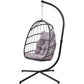 Outdoor > Outdoor Furniture > Porch Swings And Gliders - Grey Indoor/Outdoor Wicker Rattan Aluminum Frame Swing Egg Chair Hammock