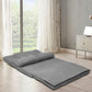 Living Room > Sofas - Faux Suede 5 Tilt Foldable Floor Sofa Bed Detachable Cloth Cover In Grey