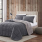 Bedroom > Comforters And Sets - Full/Queen Plush Sherpa Reversible Micro Suede Comforter Set In Gray