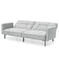 Living Room > Sofas - Plush Gray Split-Back Design Convertible Linen Tufted Futon W/ 2 Pillows