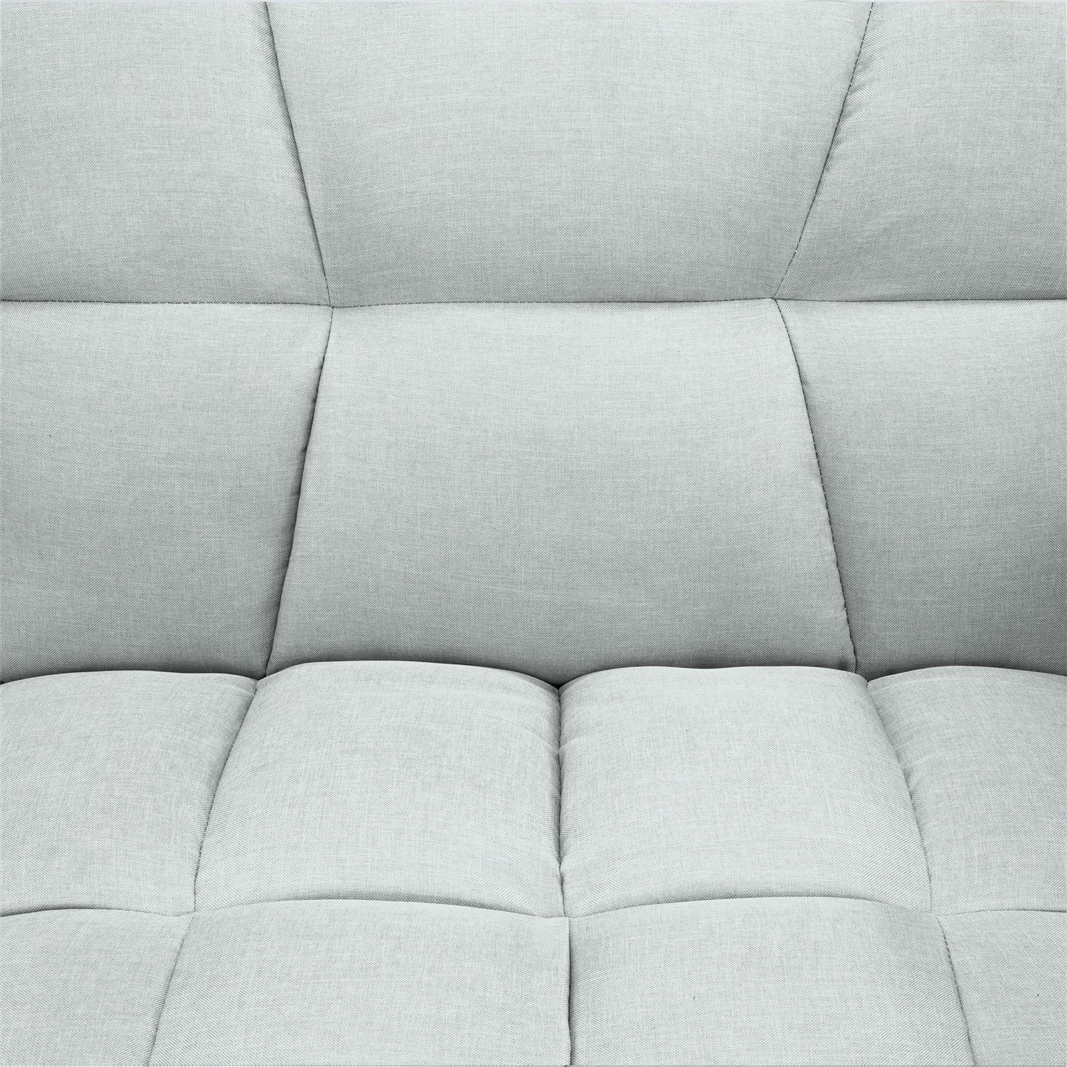 Living Room > Sofas - Plush Gray Split-Back Design Convertible Linen Tufted Futon W/ 2 Pillows