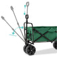 Outdoor > Gardening > Wheelbarrows Carts Wagons - Green Heavy Duty Collapsible Multipurpose Indoor/Outdoor Utility Garden Cart