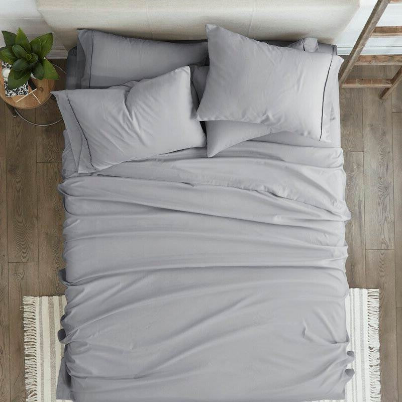 Bedroom > Sheets And Sheet Sets - King Size Grey 6 Piece Wrinkle Resistant Microfiber Polyester Sheet Set