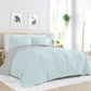 Bedroom > Comforters And Sets - Full/Queen Size 3-Piece Microfiber Reversible Comforter Set Aqua Blue And Grey