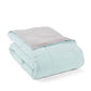 Bedroom > Comforters And Sets - Full/Queen Size 3-Piece Microfiber Reversible Comforter Set Aqua Blue And Grey
