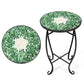Outdoor > Outdoor Furniture > Patio Tables - Indoor/Outdoor Green Mosaic Round Side Accent Table Plant Stand