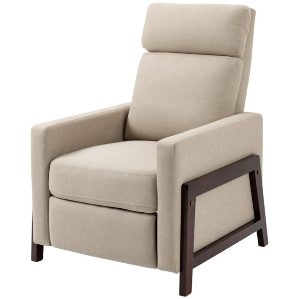 Living Room > Recliners And Chaise Lounge - Modern Upholstered Manual Reclining Sofa Chair W/ Armrest And Footrest Grey