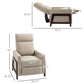 Living Room > Recliners And Chaise Lounge - Modern Upholstered Manual Reclining Sofa Chair W/ Armrest And Footrest Grey